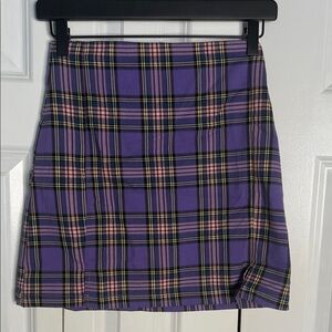 Brandy Melville Purple Plaid Mini Skirt